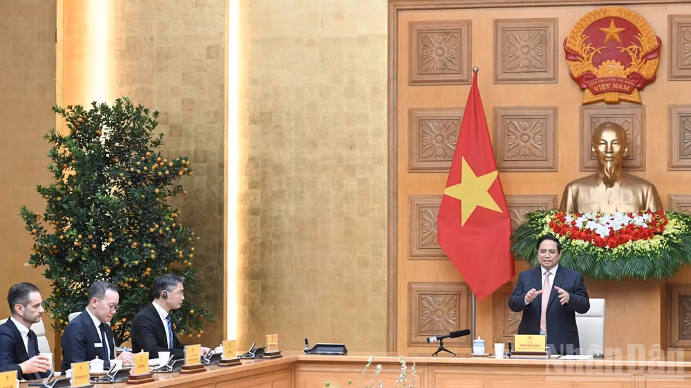 Thủ tướng Chính phủ Phạm Minh Chính phát biểu ý kiến tại buổi tiếp.