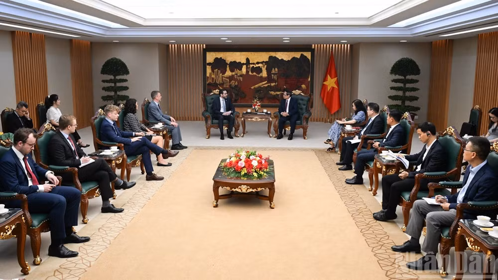 Quang cảnh buổi tiếp. (Ảnh: TRẦN HẢI)