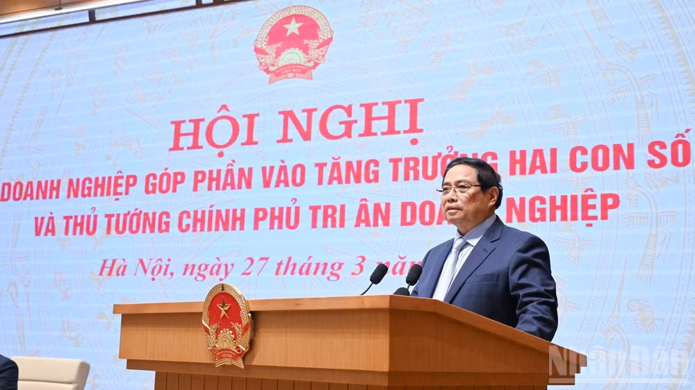 Thủ tướng Phạm Minh Chính phát biểu ý kiến tại hội nghị. (Ảnh: TRẦN HẢI)