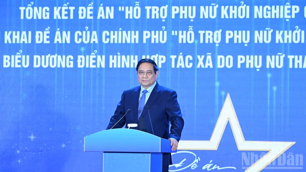 Thủ tướng Phạm Minh Chính phát biểu ý kiến tại hội nghị. (Ảnh: TRẦN HẢI)