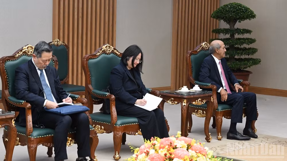 Đoàn đại biểu Tổ chức Sở hữu trí tuệ Thế giới (WIPO) tham dự buổi tiếp. (Ảnh: Trần Hải)