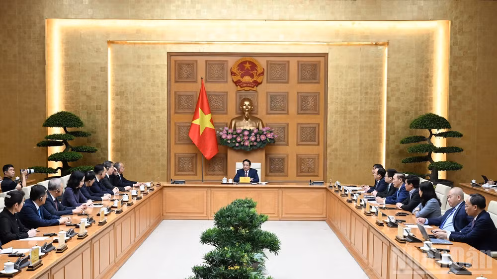 Quang cảnh buổi tiếp. (Ảnh: Trần Hải)