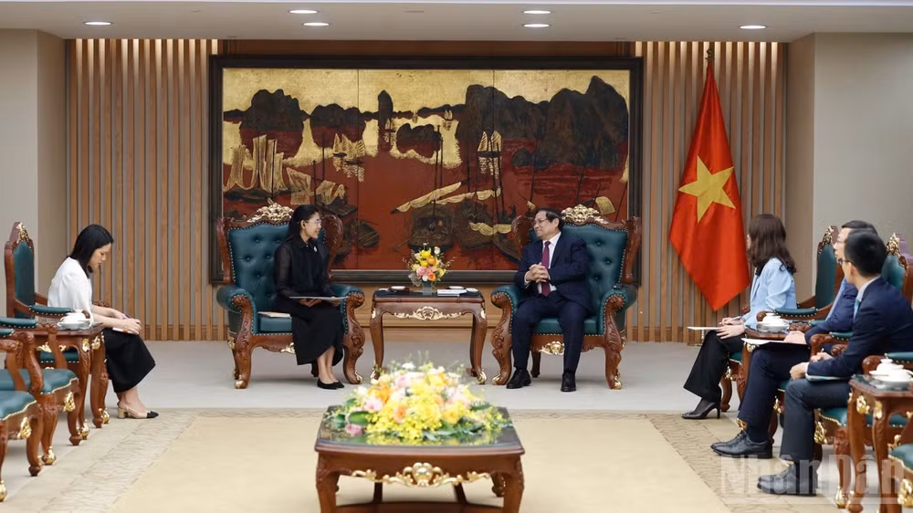 Quang cảnh buổi tiếp. (Ảnh: Trần Hải)