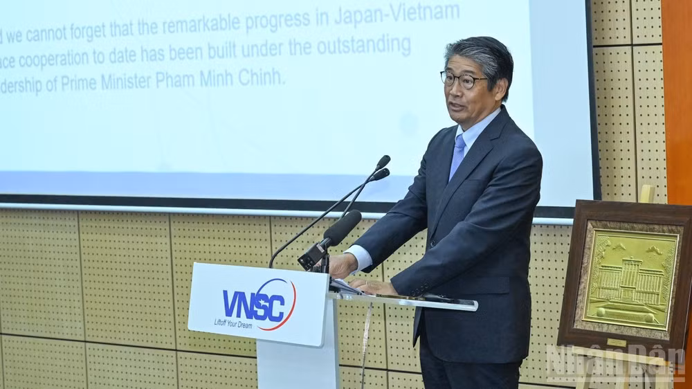 Đại sứ Nhật Bản tại Việt Nam Ito Naoki phát biểu ý kiến. (Ảnh: TRẦN HẢI)