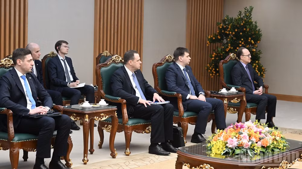 Đoàn đại biểu phía Liên bang Nga tham dự buổi tiếp. (Ảnh: Trần Hải)