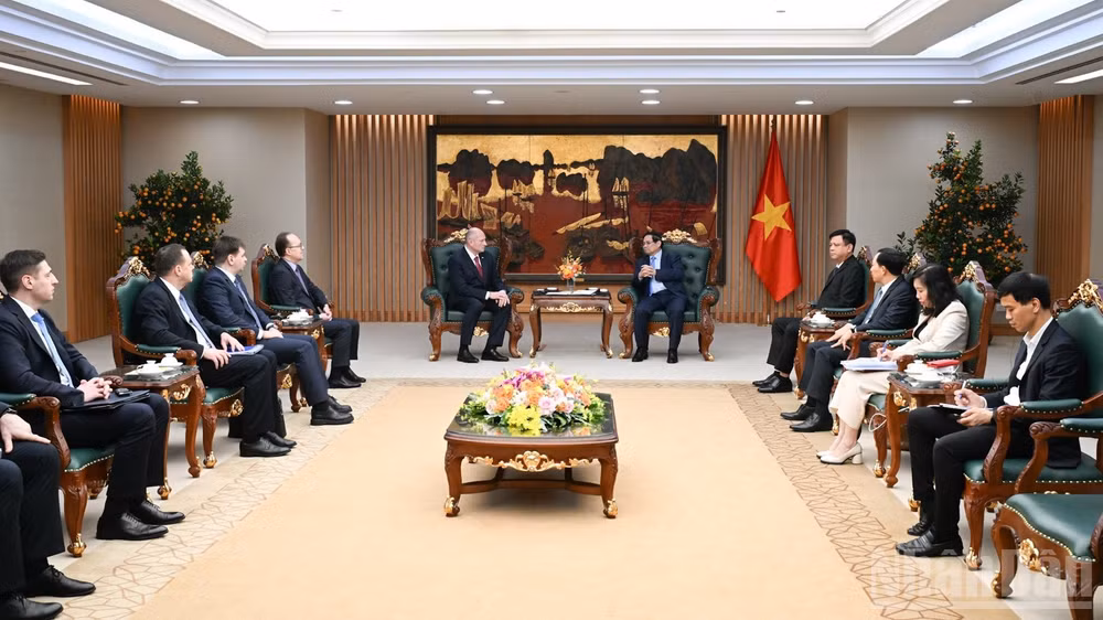 Quang cảnh buổi tiếp. (Ảnh: Trần Hải)