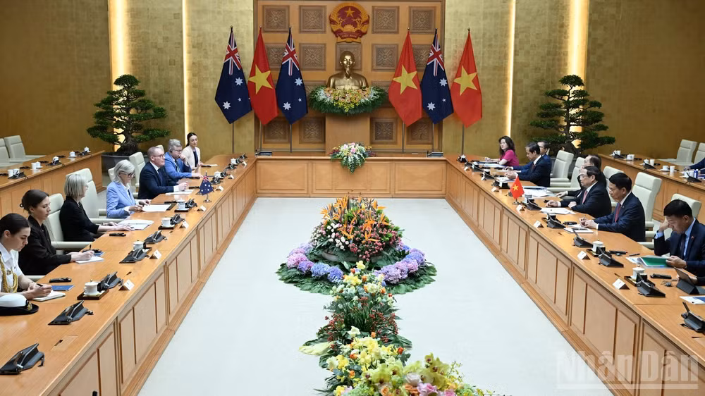 Quang cảnh buổi hội kiến. (Ảnh: TRẦN HẢI)