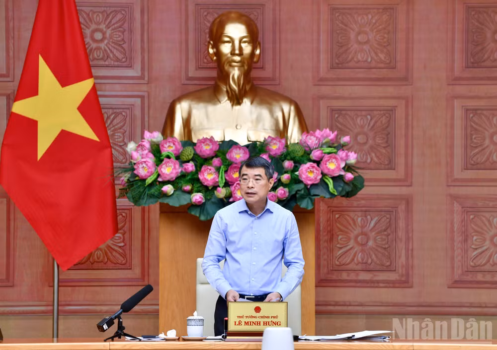 Thủ tướng Chính phủ Lê Minh Hưng chủ trì cuộc làm việc với Bộ Văn hóa, Thể thao và Du lịch. (Ảnh: Thanh Giang)