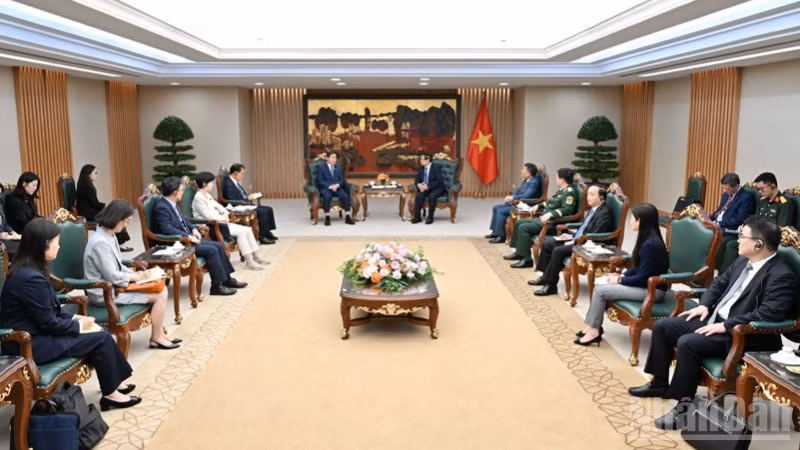 Quang cảnh buổi tiếp. (Ảnh: TRẦN HẢI)