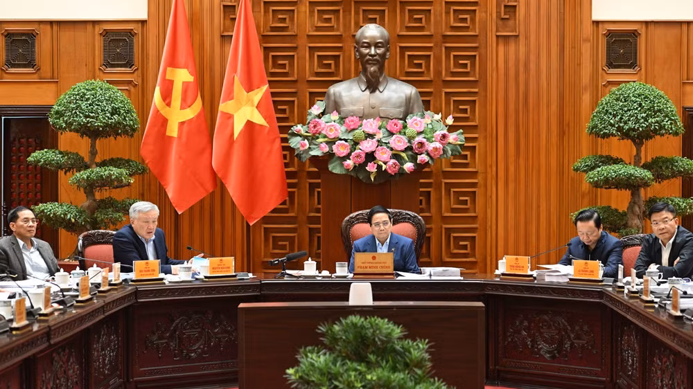 Thủ tướng Chính phủ Phạm Minh Chính chủ trì cuộc họp của Thường trực Chính phủ. (Ảnh: Trần Hải)