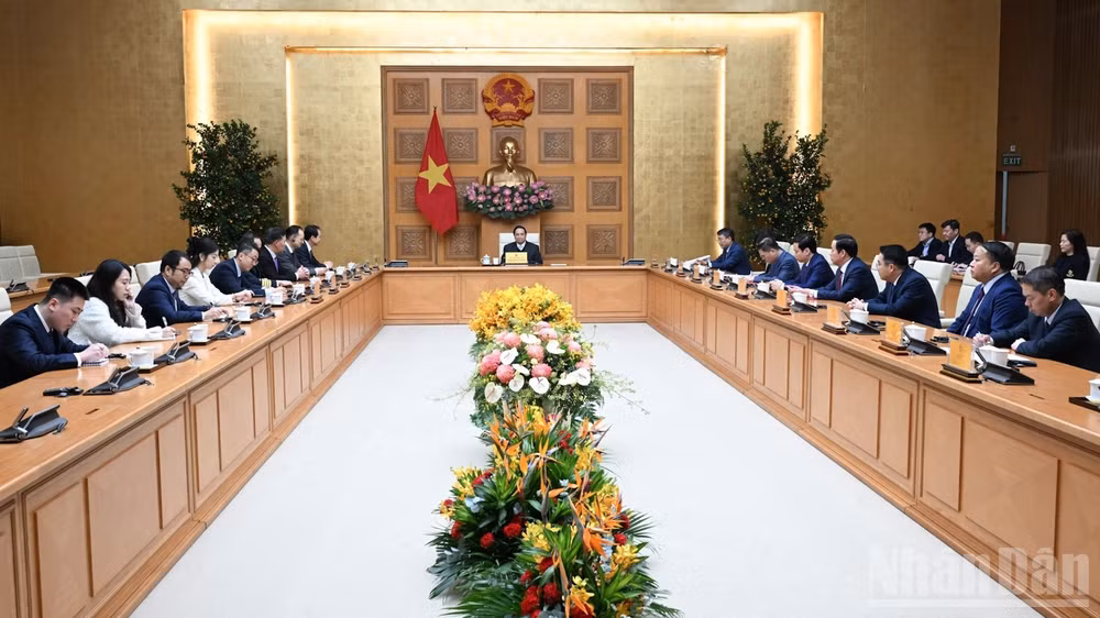Quang cảnh buổi tiếp. (Ảnh: Trần Hải)