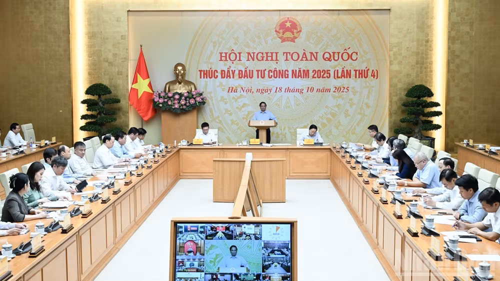 Quang cảnh Hội nghị toàn quốc thúc đẩy đầu tư công năm 2025. (Ảnh: Trần Hải)