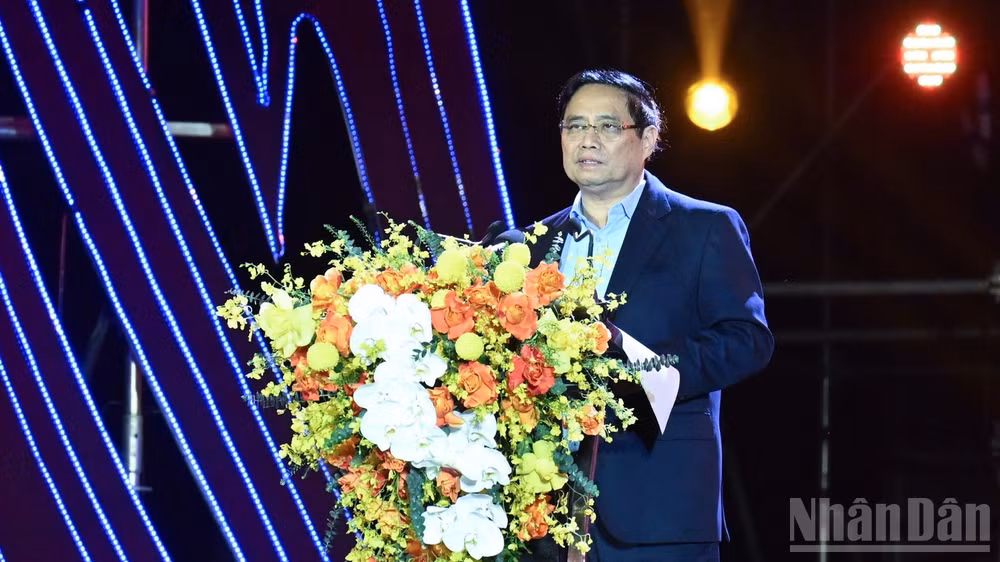 Thủ tướng Chính phủ Phạm Minh Chính phát biểu ý kiến tại Lễ khai mạc. (Ảnh: TRẦN HẢI)