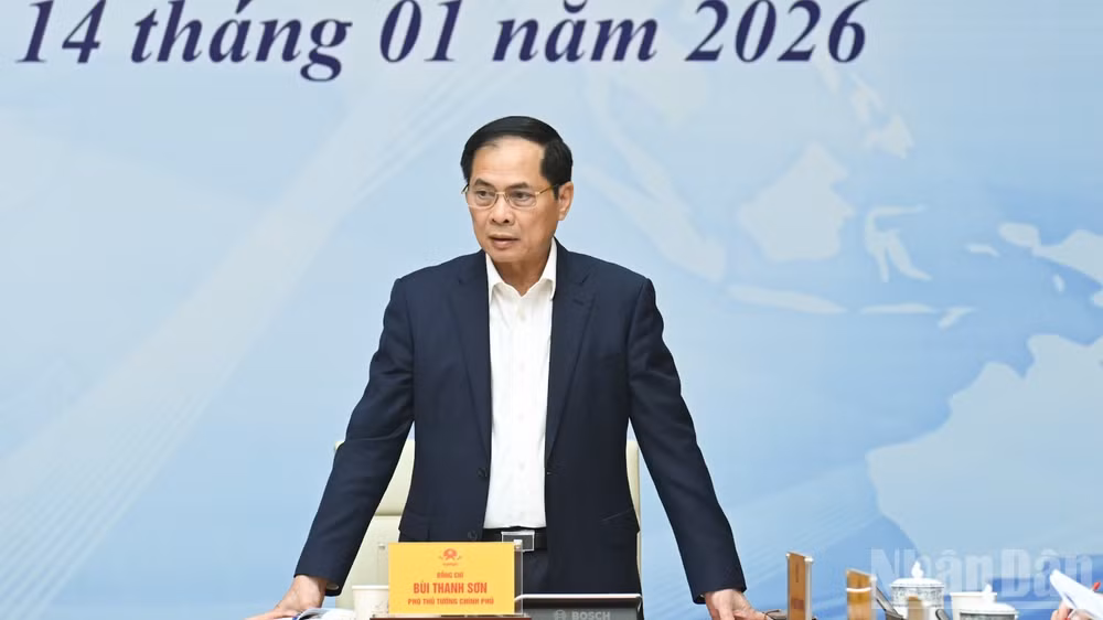 Phó Thủ tướng Bùi Thanh Sơn phát biểu ý kiến tại hội nghị. (Ảnh: Trần Hải)