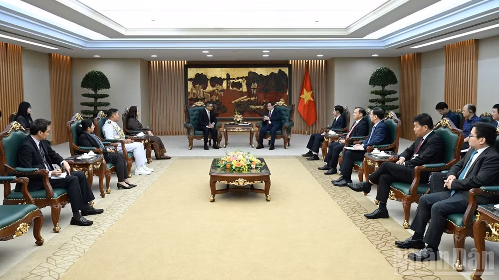 Quang cảnh buổi tiếp. (Ảnh: TRẦN HẢI)