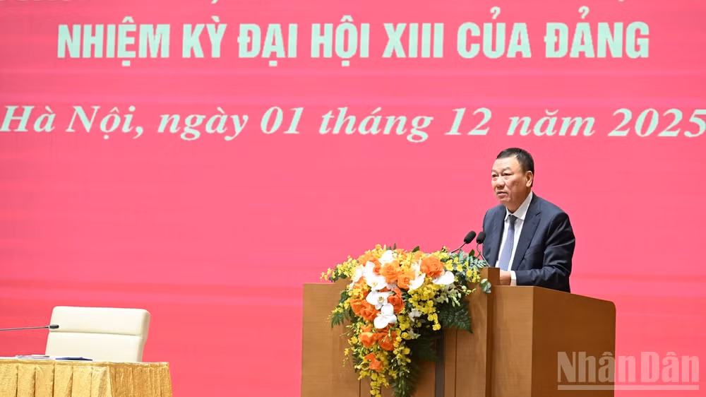 Tổng Thanh tra Chính phủ Đoàn Hồng Phong phát biểu ý kiến tại Hội nghị. (Ảnh: TRẦN HẢI)