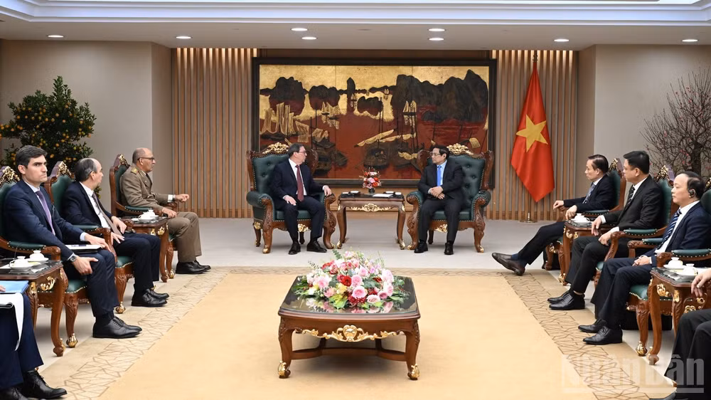 Quang cảnh buổi tiếp. (Ảnh: TRẦN HẢI)