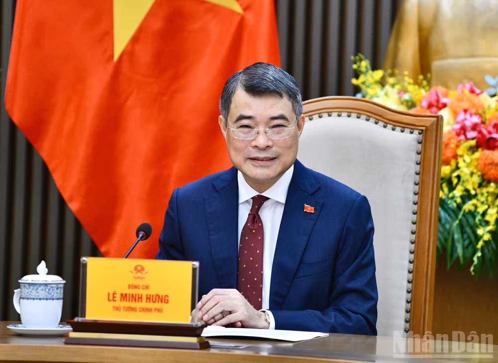 Thủ tướng Chính phủ Lê Minh Hưng nhấn mạnh Đảng, Nhà nước Việt Nam luôn coi phát triển quan hệ với Trung Quốc là chủ trương nhất quán, yêu cầu khách quan, lựa chọn chiến lược, tự nhiên, ưu tiên hàng đầu trong đường lối đối ngoại. (Ảnh: Thanh Giang)