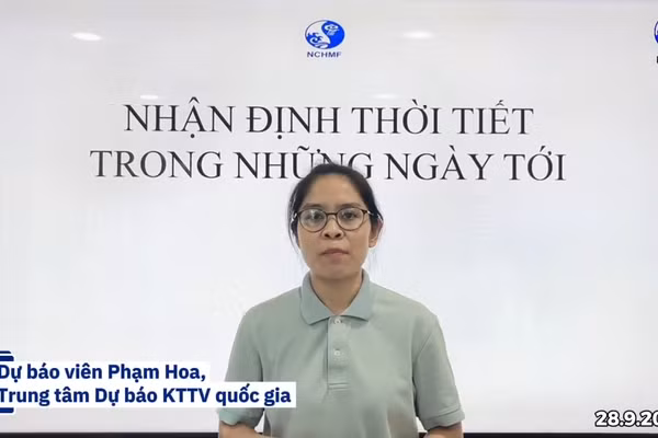Dự báo viên Phạm Thị Thanh Hoa, Phòng Dự báo thời tiết, Trung tâm Dự báo khí tượng thủy văn quốc gia (Cục Khí tượng thủy văn) thông tin về tình hình thời tiết từ ngày 28/9-5/10.