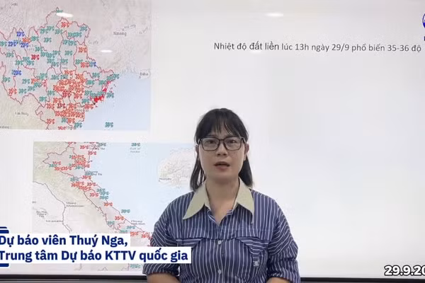 Dự báo viên Trần Thị Thúy Nga, Phòng Dự báo thời tiết, Trung tâm Dự báo khí tượng thủy văn quốc gia.