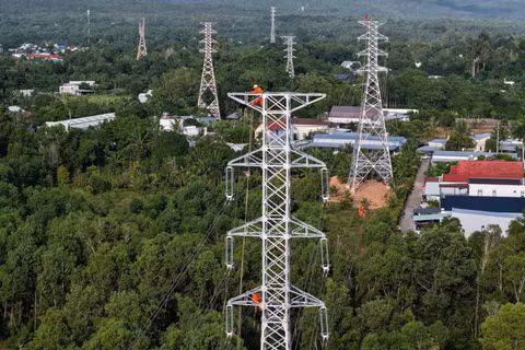 Đường dây 110kV Phú Quốc-Bắc Phú Quốc đóng điện ngày 28/8/2026. (Ảnh: EVNSPC)