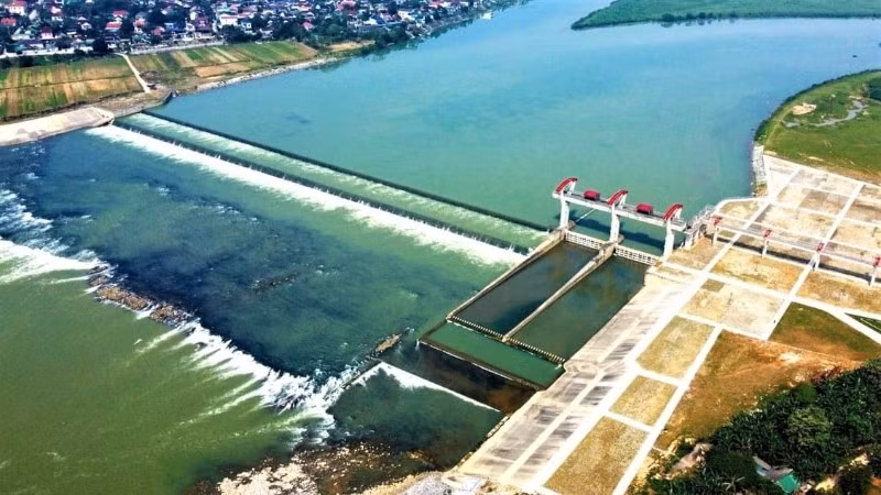 Đập dâng ba ra Đô Lương ở xã Lương Sơn, tỉnh Nghệ An. (Ảnh: CTV)