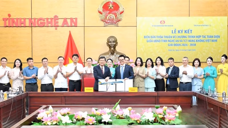 Tỉnh Nghệ An và Tổng Công ty Hàng không Việt Nam ký kết Biên bản hợp tác toàn diện, giai đoạn 2026-2030.
