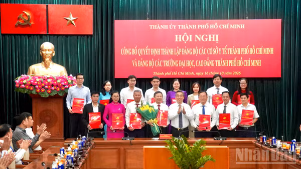 Công bố thành lập Đảng bộ các trường đại học, cao đẳng Thành phố Hồ Chí Minh. (Ảnh: LÊ THÀNH)