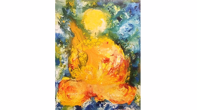 “Thiền Tịnh”, tranh acrylic của Lê Thu Huyền.