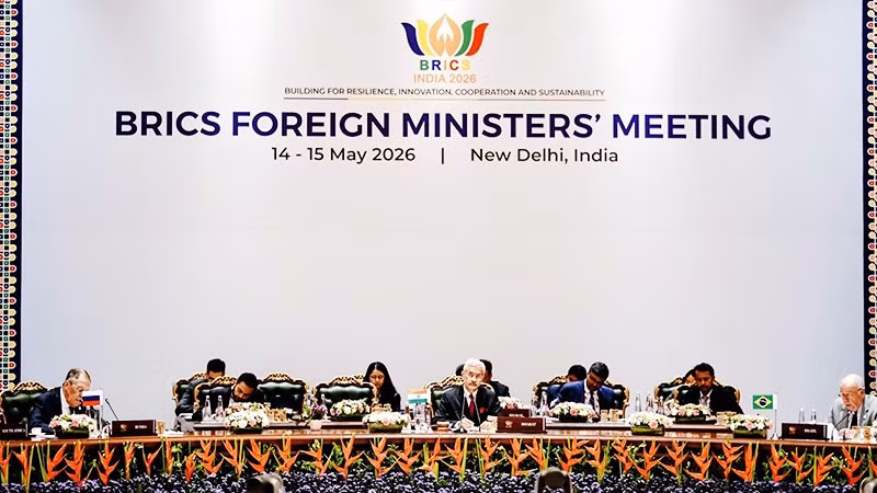 Hội nghị Bộ trưởng Ngoại giao Nhóm BRICS. Ảnh: FINANCIAL EXPRESS