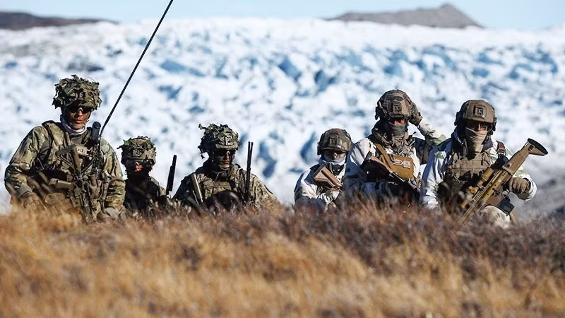 Binh sĩ Đan Mạch trong một đợt huấn luyện tại Greenland. Ảnh: CBC