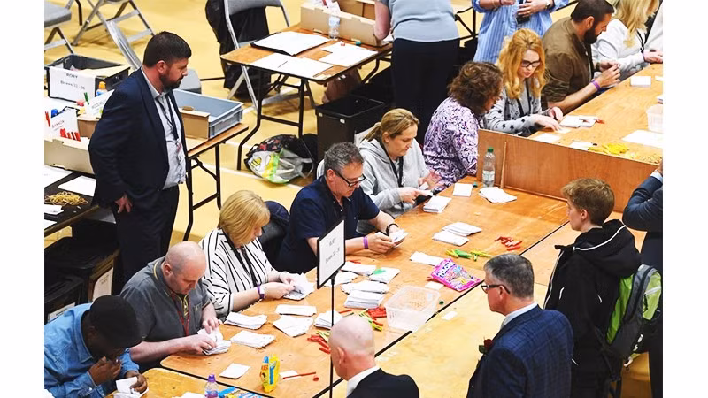 Một địa điểm kiểm phiếu bầu ở London. Ảnh: POLITICO