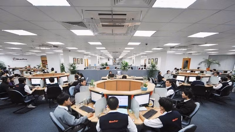 Không gian làm việc và nghiên cứu, phát triển công nghệ tại trụ sở Tập đoàn Công nghệ Bkav. 