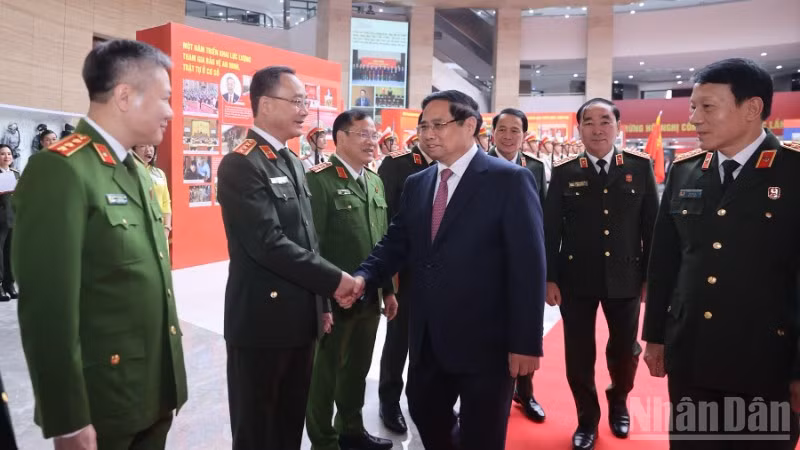 Thủ tướng Chính phủ Phạm Minh Chính tới dự và chỉ đạo Hội nghị Công an toàn quốc lần thứ 81. (Ảnh: TRẦN HẢI)