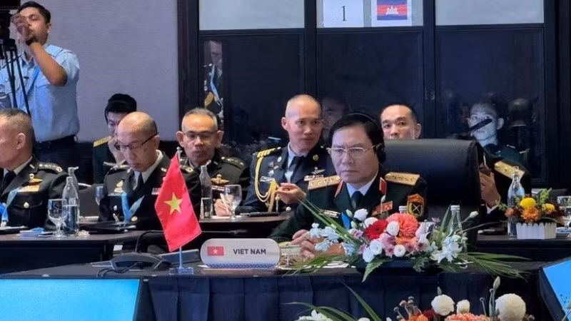 Đại tướng Nguyễn Tân Cương, Tổng Tham mưu trưởng Quân đội Nhân dân Việt Nam, tại Hội nghị ACDFM-22. (Ảnh: TTXVN)