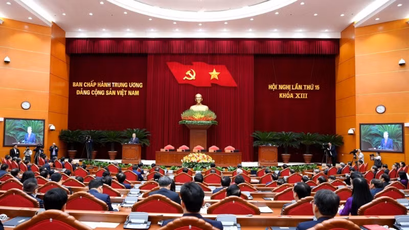 Hội nghị lần thứ 15 Ban Chấp hành Trung ương Đảng Cộng sản Việt Nam khóa XIII họp phiên bế mạc. (Ảnh: ĐĂNG KHOA)