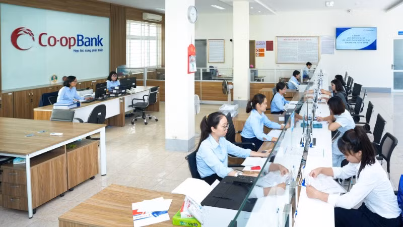 Giao dịch khách hàng tại Co-opBank chi nhánh Ninh Bình.