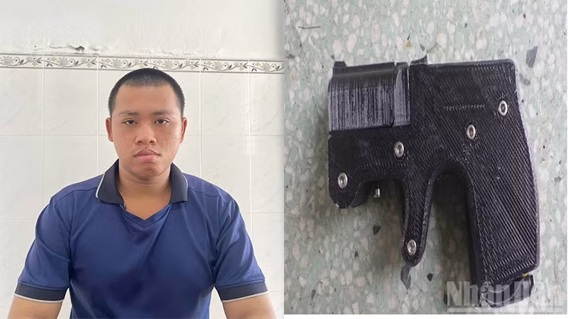Mai Duy Khang cùng tang vật.