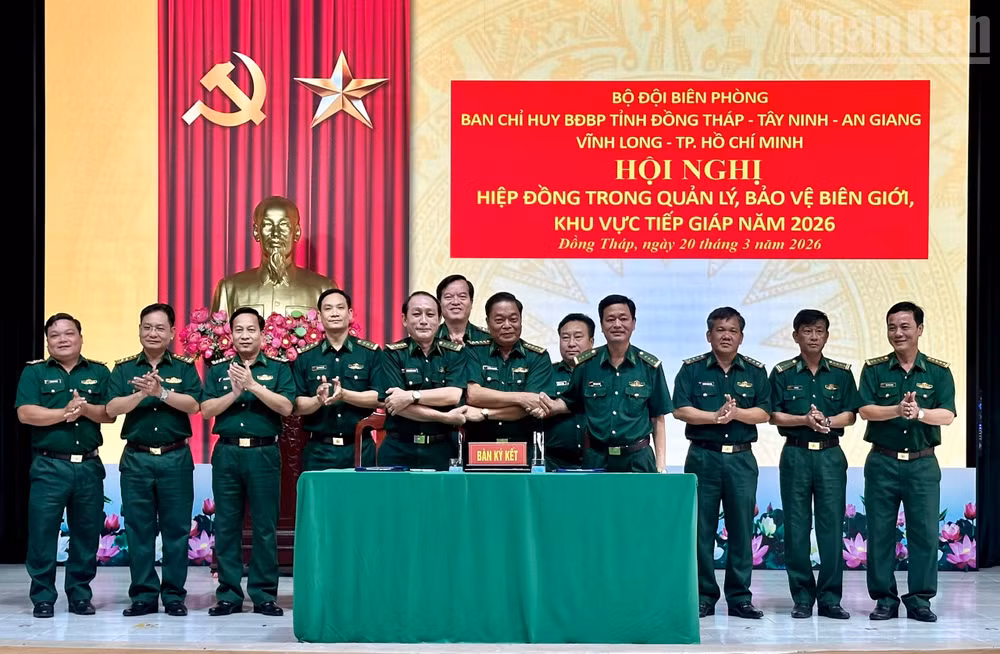 Đại diện Bộ đội Biên phòng các tỉnh, thành phố ký kết kế hoạch hiệp đồng quản lý, bảo vệ biên giới, khu vực tiếp giáp năm 2026.