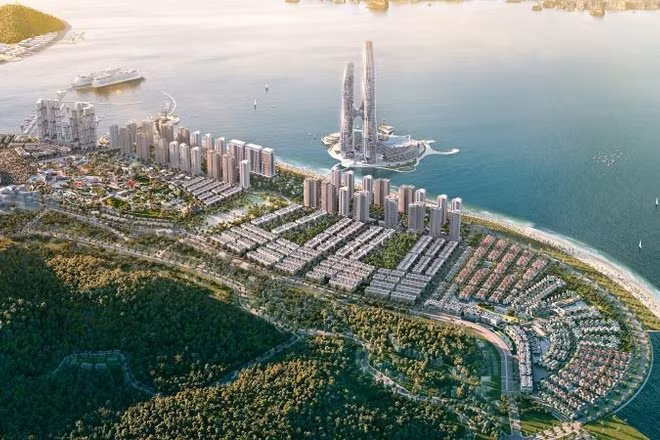 Phối cảnh tổng thể Sun Elite City - quần thể đô thị du lịch, nghỉ dưỡng và giải trí quy mô 324 ha tại trung tâm Bãi Cháy. (ẢNH: SUN GROUP).