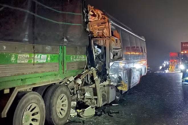 Hiện trường vụ tai nạn giao thông.