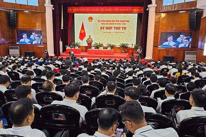 Quang cảnh kỳ họp Hội đồng nhân dân tỉnh Thanh Hóa.