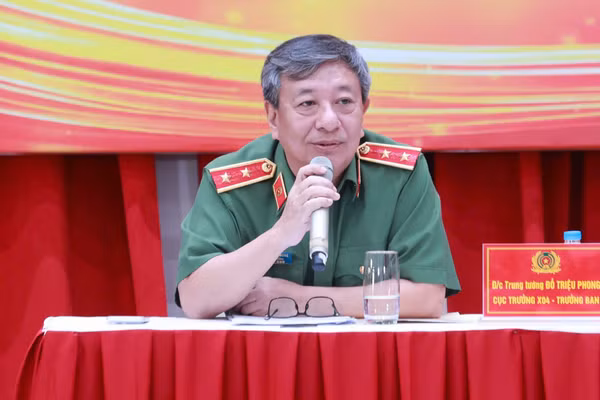 Trung tướng Đỗ Triệu Phong, Cục trưởng Cục Truyền thông Công an nhân dân. (Ảnh: Ban tổ chức cung cấp)