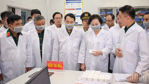 Phó Thủ tướng Phạm Thị Thanh Trà và đoàn công tác kiểm tra kho lưu trữ, bảo quản mẫu hài cốt liệt sĩ tại nhà kho K4, Kho 708.