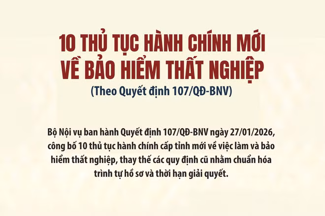 10 thủ tục hành chính mới về bảo hiểm thất nghiệp