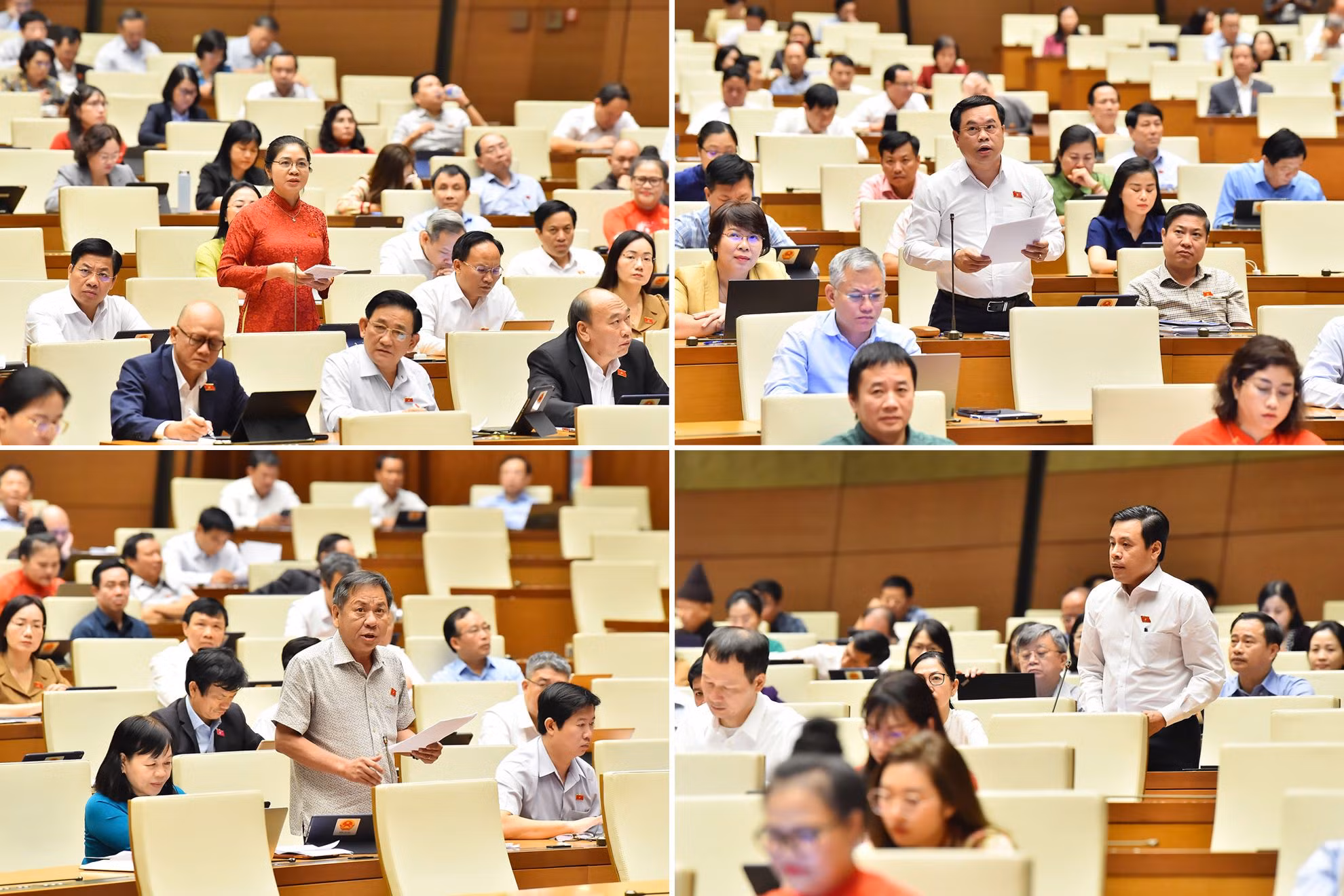 Đại biểu Quốc hội các tỉnh, thành phố phát biểu ý kiến thảo luận, tranh luận tại hội trường.