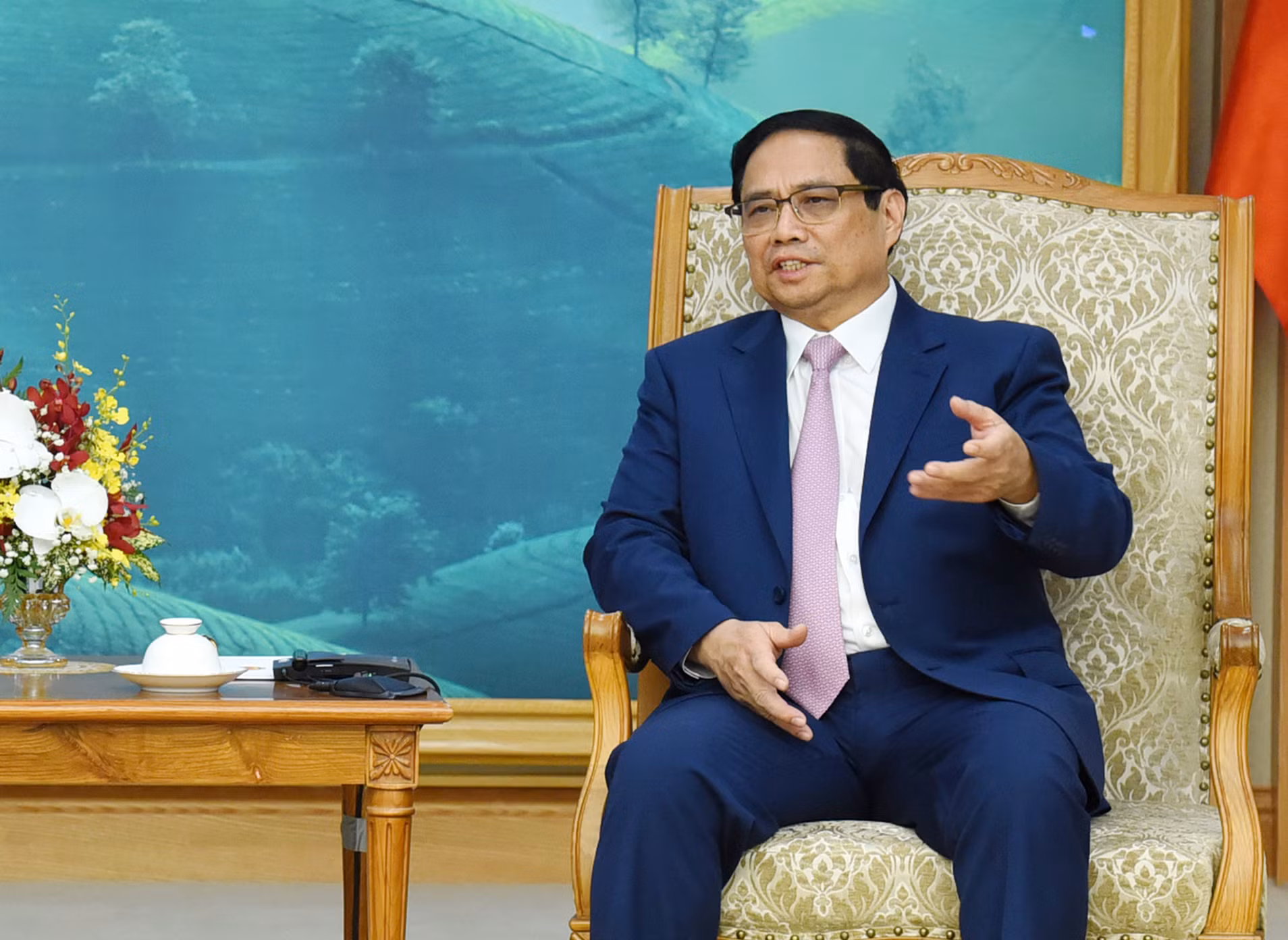 Thủ tướng Phạm Minh Chính phát biểu tại buổi tiếp.