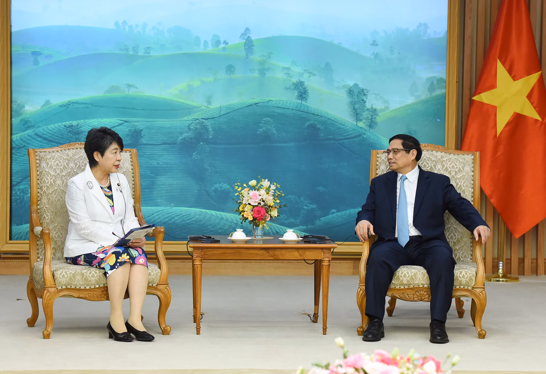 Thủ tướng Phạm Minh Chính tiếp Bộ trưởng Ngoại giao Nhật Bản Kamikawa Yoko.