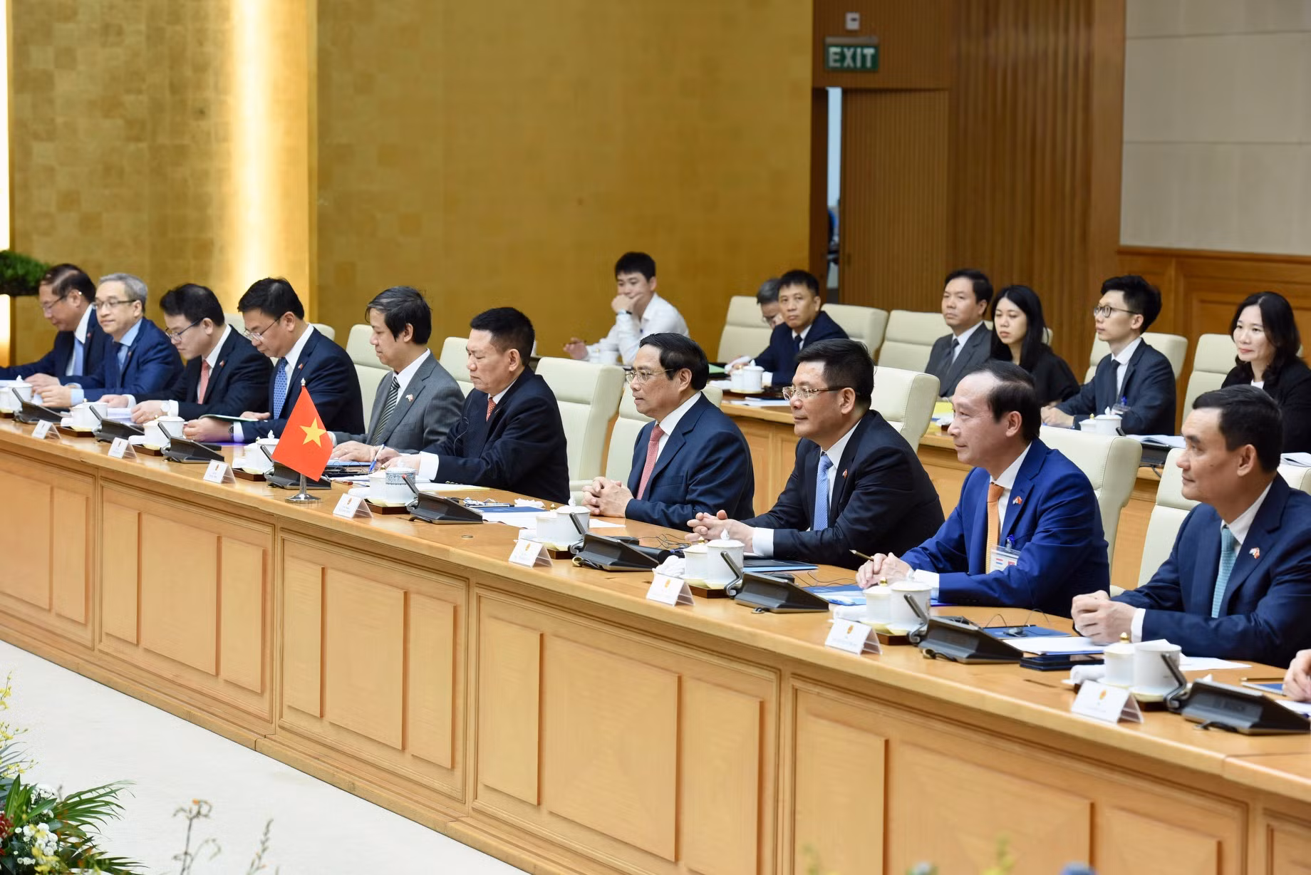 Thủ tướng Phạm Minh Chính dẫn đầu đoàn Chính phủ Việt Nam hội đàm với Thủ tướng Đại Công quốc Luxembourg Xavier Bettel.
