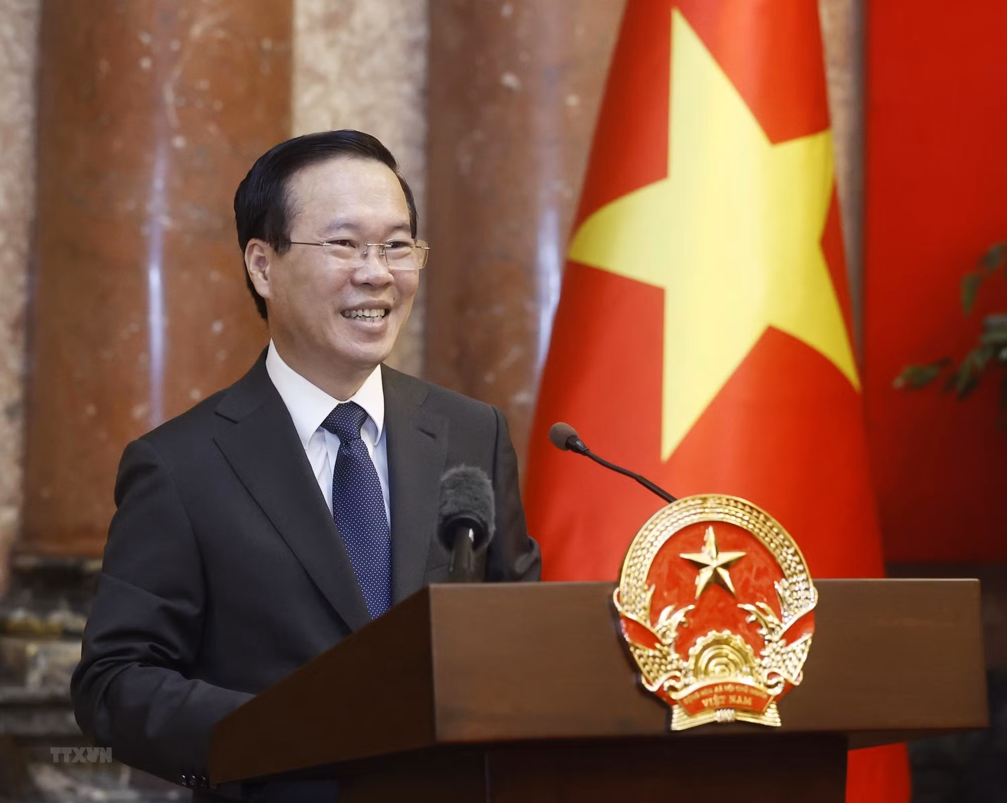 Chủ tịch nước Võ Văn Thưởng phát biểu. (Ảnh: Thống Nhất/TTXVN)